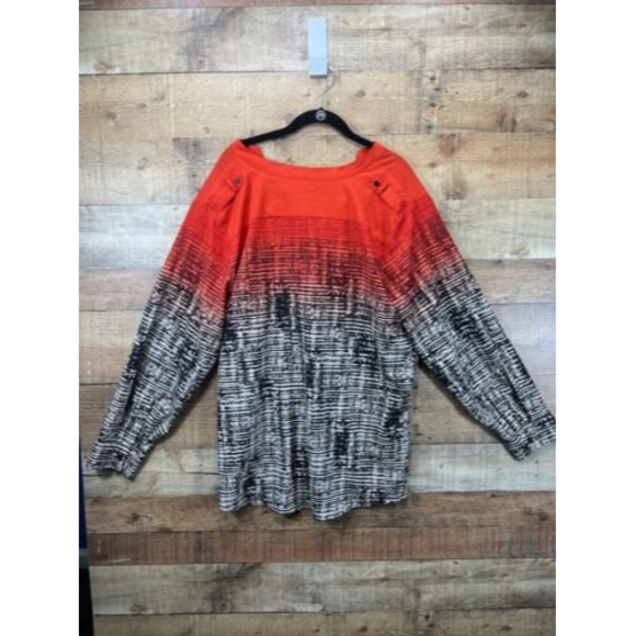 Calvin Klein Red and Black Button-Up Blouse - Picture 2 of 12